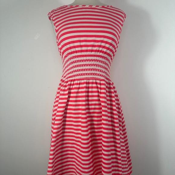 Kate Spade Size S Leora Dress Striped Pink White Cotton Fit& Flare - Picture 1 of 12